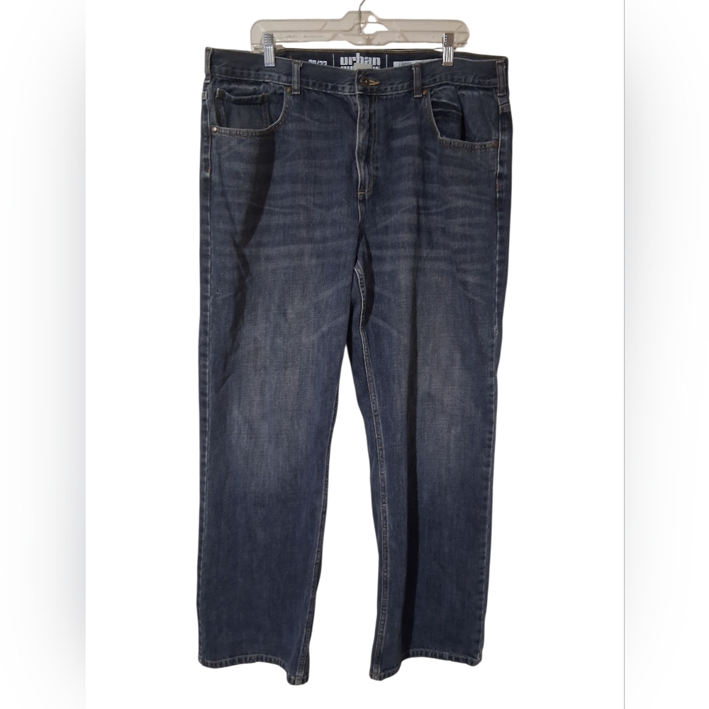 Size 38 X 32 Denim Urban Pipeline Men’s Loose Straight Jeans – 100% Cotton